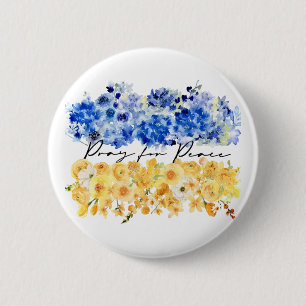 Bid voor vrede. Vrede in Oekraïne. Aquarellen.  Ronde Button 5,7 Cm