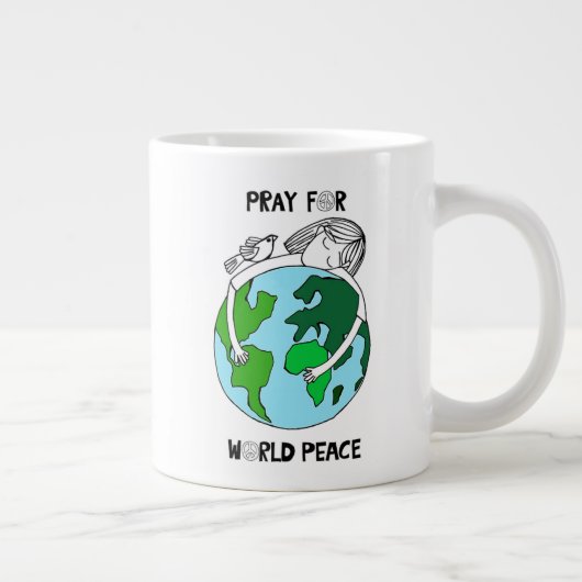 Bid Voor Wereldvrede Grote Koffiekop (Rechts)