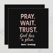 Bid Wacht op Vertrouwen - God heeft een Inspireren Kaart (Voorkant / Achterkant)