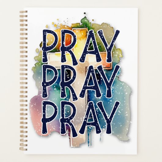 Bid waterverf met het kruis planner (Voorkant)