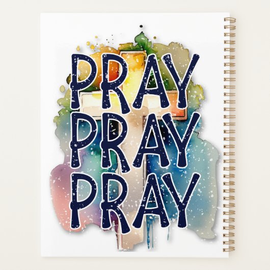 Bid waterverf met het kruis planner (Achterkant)