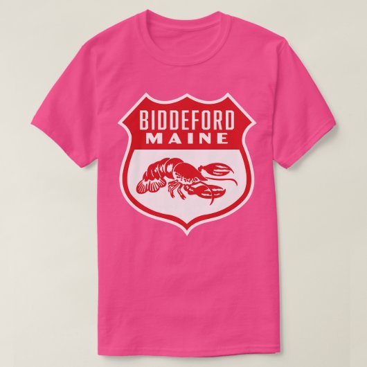 Biddeford Maine Retro Shield Red T-shirt (Design voorkant)