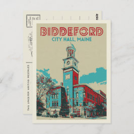 Biddeford Maine USA, stadhuis Briefkaart
