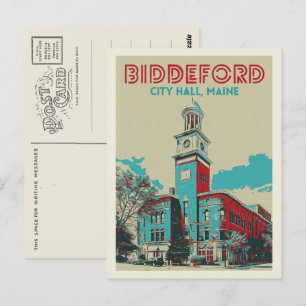 Biddeford Maine USA, stadhuis Briefkaart