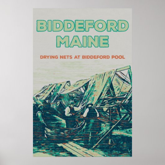 Biddeford Maine USA,  visgebied Poster (Voorkant)