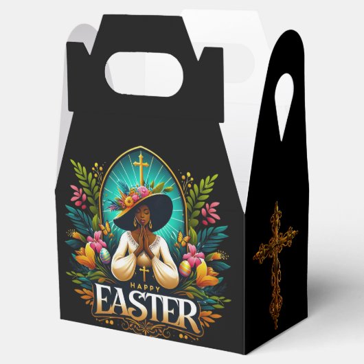 Bidden Afro-Amerikaanse vrouw religieuze Pasen Bedankdoosjes (Geopend)