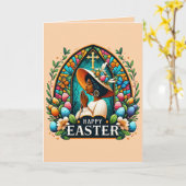 Bidden Afro-Amerikaanse vrouw religieuze Pasen Kaart (Gele Bloem)