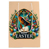 Bidden Afro-Amerikaanse vrouw religieuze Pasen Medium Cadeauzakje (Achterkant)