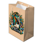 Bidden Afro-Amerikaanse vrouw religieuze Pasen Medium Cadeauzakje (Achterkant Gekanteld)