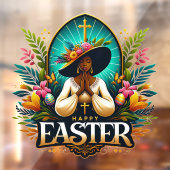 Bidden Afro-Amerikaanse vrouw religieuze Pasen Raamsticker (Vel 2)