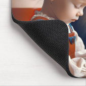 Bidden Amerikaans meisje met hond Muismat (Hoek)