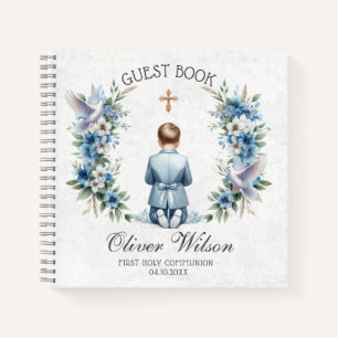 Bidden Boy Eerste Holly Communie Gastenboek Notitieboek