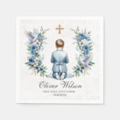 Bidden Boy Heilige Communie Papier Servet (Voorkant)