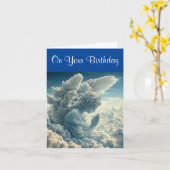 Bidden Cloud Angel Verjaardag Wenskaart Kaart (Gele Bloem)