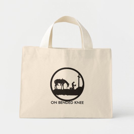 bidden, cowboy, OP BENDED KNEE Mini Tote Bag (Voorkant)