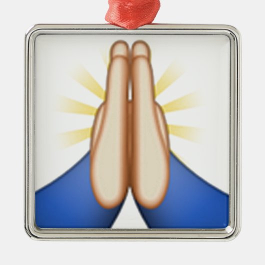 bidden emoji metalen ornament (Voorkant)