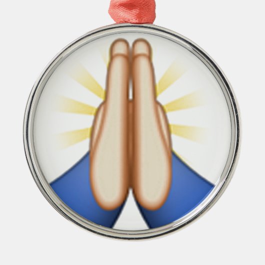 bidden emoji metalen ornament (Voorkant)