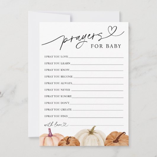 Bidden en wensen voor Baby Kaart (Voorkant)