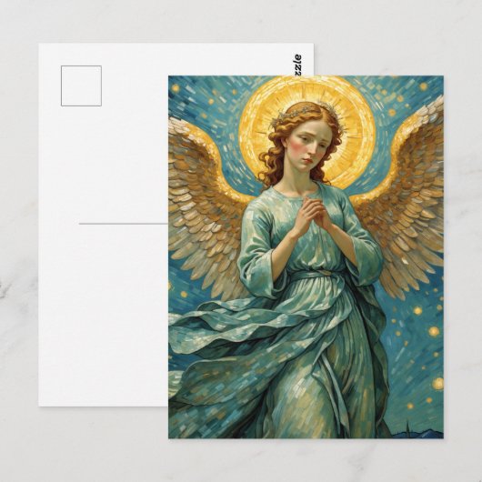 Bidden Engel Faux Van Gogh Briefkaart (Voorkant / Achterkant)