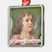 Bidden Engel met Kerstmis Banner Metalen Ornament (Links)