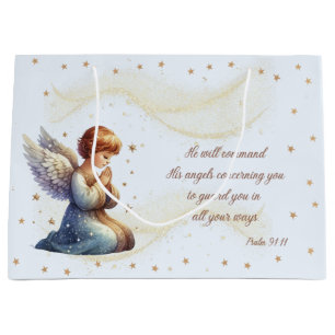 Bidden Engel met Psalm 91:11 Gift Bag Groot Cadeauzakje