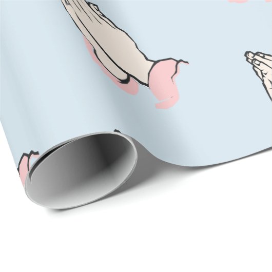 Bidden Handen Blauw en Roze Cadeauverpakking Cadeaupapier (Rol Hoek)