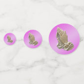 Bidden handen doop communie meisjes roze confetti (Voorkanten)