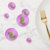 Bidden handen doop communie meisjes roze confetti (Groep)