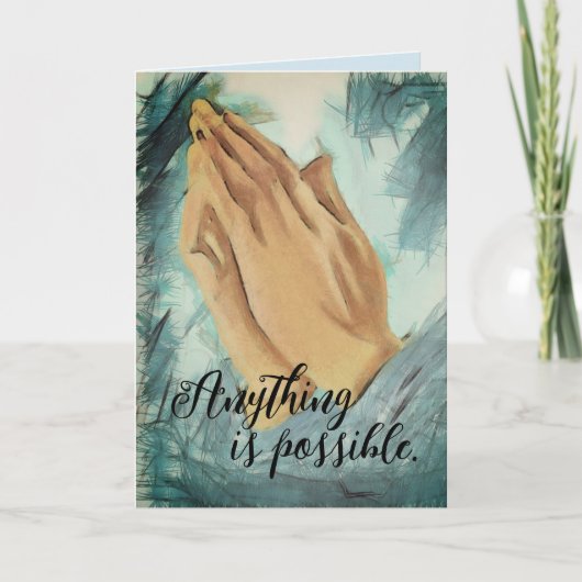 Bidden Handen Gevouwen Wenskaart Kaart (Voorkant)