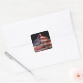 Bidden handen met Amerikaanse vlag Vierkante Sticker (Envelop)