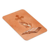 Bidden Handen met Kruis en Bijbel Magneet (Rechterzijde)