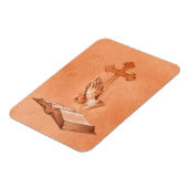 Bidden Handen met Kruis en Bijbel Magneet (Linkerzijde)