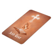 Bidden Handen met Kruis en Bijbel Magneet (Linkerzijde)