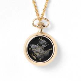 Bidden Handen met Roos en Doornen Horloge