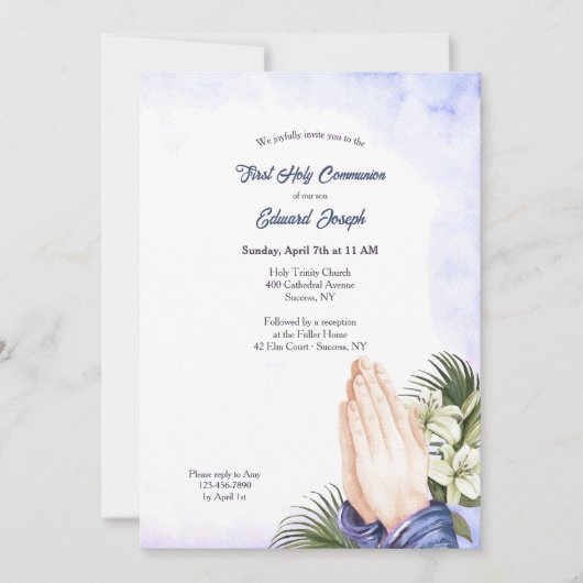 Bidden Handen Religieus Kaart (Voorkant)