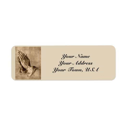 Bidden Handen Retouradres Labels (Voorkant)