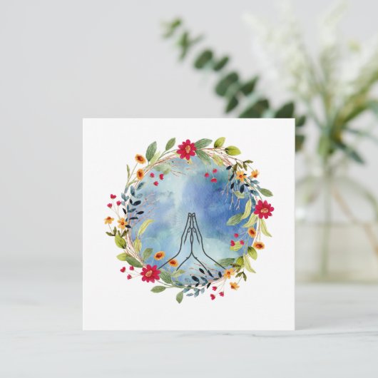 Bidden handen waterverf (Staand voorkant)