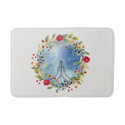 Bidden handen waterverf badmat (Voorkant)