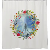 Bidden handen waterverf douchegordijn (Voorkant)