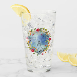 Bidden handen waterverf glas