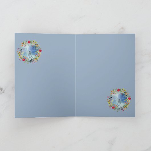 Bidden handen waterverf kaart (Binnen)