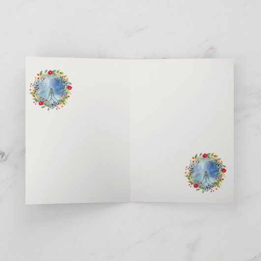 Bidden handen waterverf kaart (Binnen)