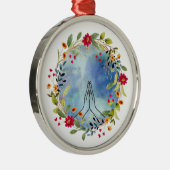 Bidden handen waterverf metalen ornament (Rechts)