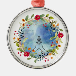 Bidden handen waterverf metalen ornament