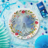 Bidden handen waterverf papieren bordje (Feest)