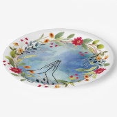 Bidden handen waterverf papieren bordje (Gekanteld)