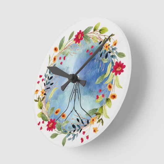 Bidden handen waterverf ronde klok (Hoek)