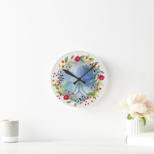 Bidden handen waterverf ronde klok (Huis)