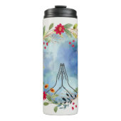 Bidden handen waterverf thermosbeker (Voorkant)