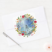 Bidden handen waterverf vierkante sticker (Envelop)